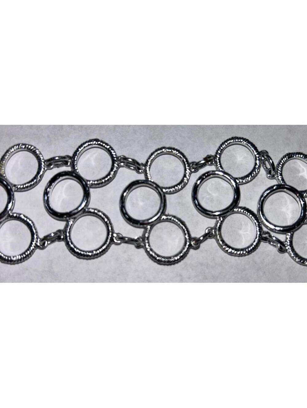 Vintage Sarah Coventry Silver Tone Linked Circles Bracelet - Picture 3 of 4